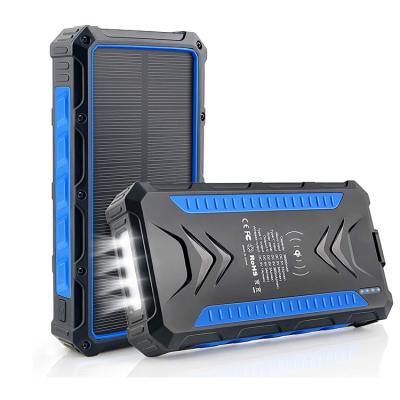 China Hot Sale Indoor Outdoor Laptop Waterproof Laptop Portable Solar Charger 30000mah 36000mah Qi Solar Power Bank for sale