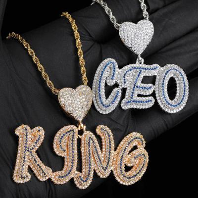 China GZYS JEWELRY Wholesale Gold Rope Chain Custom Hip Hop Two Tone Cz Men Numbered Name Non-fading Pendant for sale