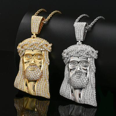 China GZYS JEWELRY Wholesale Hip Hop Non-fading Micro Pave Jesus Gold Piece Pendant Men for sale