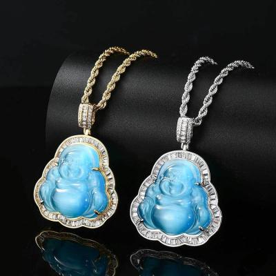 China Wholesale Maitreya Pendant Jewelry Chalcedony View GZYS JEWELRY Golden Buddha Non-fading Pendant Necklace for sale