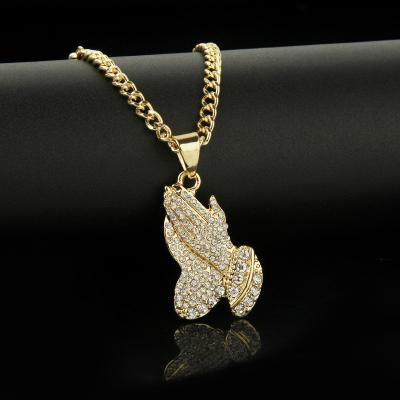 China GZYS JEWELRY Designer Custom Bling Jewelry Hip Hop Mens Gold Prayer Non-fading Pendant for sale