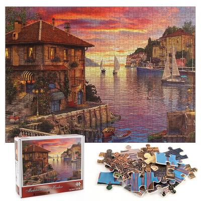 China Eco-friendly Material Drop Shipping 1000 Pieces Jigsaw Puzzle Machine Custom Puzzle Games With Color Box for sale