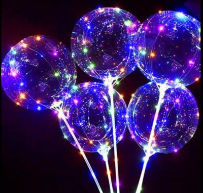 China Toy New Valentines Birthday Party gift led Bobo Balloons Luminous Transparent Flower Bouquet with Bobo Balloon for sale