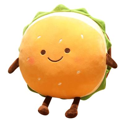 China Colorful Stuffed Plush Toy Pillow Burger Cushion Toys Plush Home Decoration Food Stuffed Shape Hamburger for sale