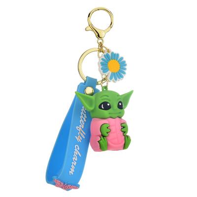 China Wholesale Cute Car Figure Cartoon Yoda Keychain Silicone Yoda Keychain Baby Yoda Plush Child Yoda Key Chain Bag for sale