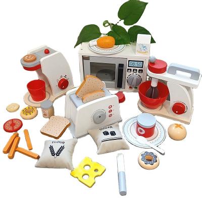 China For High Quality Fun With Accessories Montessori Kids Wooden Play House Kitchen Cooking Toy Set for sale