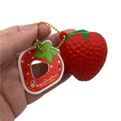 China For Stress Fun Cute Busy Anti Slow Strawberry Bounce Pendant Key Chain For Kids for sale