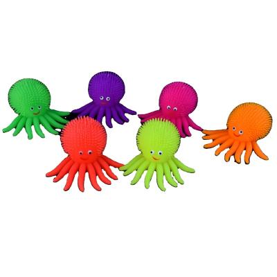 China For Flash Fun TPR Octopus Animal Toys Squeeze Stripper Light Up Glowing Ball Toy for sale