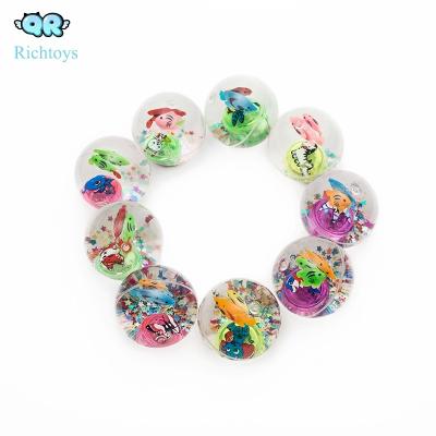 China Funny Glitter Led Water Bouncy Ball Flashing Bouncing Rubber Ball With Rope for sale