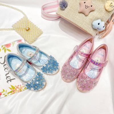 China Girls' Princess Shoes Crystal Bow Stage Girls' Performance Deodorization Shoes Girls Crystal Soft Unique Dancing Flat Bottom Shoes for sale