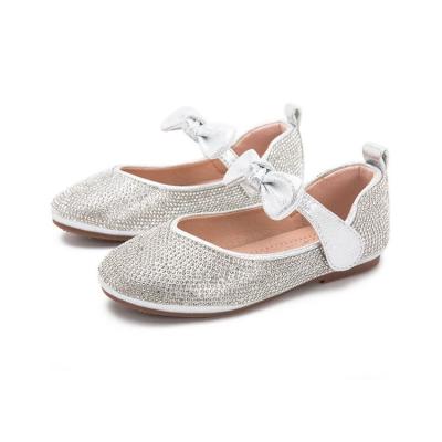 China Hot Selling Professional Princess Single Shoes Shiny Crystal Little Girl Leather Shoes Girls Low Price Deodorization for sale