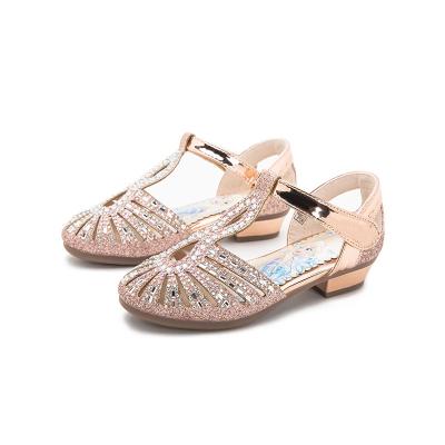 China Fashion New Summer Kids Sandals Soft Sole Rhineston Sandals Kids Breathable Performance Shoes for sale