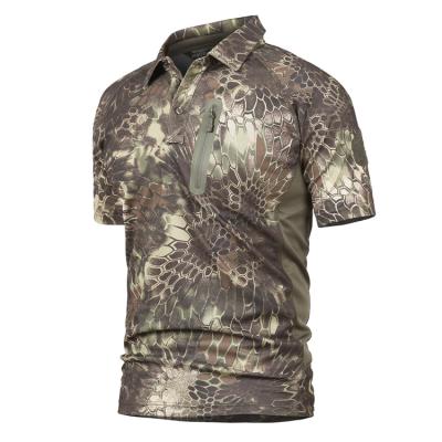 China Men's 100% Soft Polyester Outdoor Quick Camouflage Training Army T-shirt Tactical Camouflage Printed Shirt Sports T-Shirt for sale