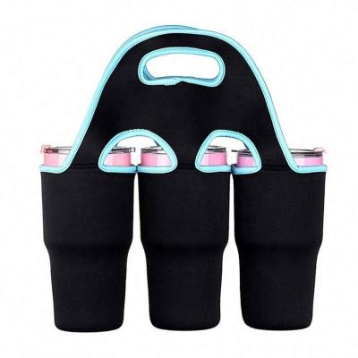 China 3 Pack Insulated Bottle Can Neoprene Insulated Carrier Beer Can Bottle Cup Holder Tote Bag for sale