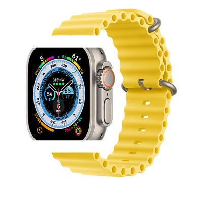 China Lightweight Waterproof Soft Silicone Ocean Strap Band For Apple Watch 7 6 5 4 3 2 1 Apple Watch Series Ultra Variable Band for sale