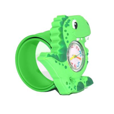 China Clapping Wristband Green Dinosaur Luminous Silicone Watch With Logo Customized for sale