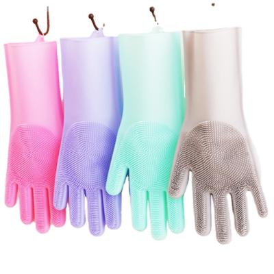 China Hand Protect Hot Selling Magic Magic Washing Hand Scrubber Glove Dish Heat Resistant Silicon Washing Gloves For Kitchen for sale