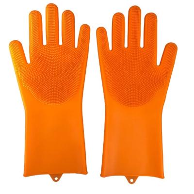 China Durable Reusable Heat Resistant Silicone Kitchen Hand Guard Cleaning Gloves for sale