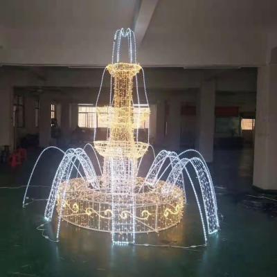 China Static or Twinkle 2022 Year Outdoor 3D Large LED Waterfall Fountain Christmas Lights Sculptures for Festival Displays Decoration Commercial Grade for sale