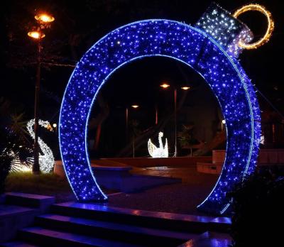 China Static Or Flicker Outdoor Christmas Circle Holiday Style 3d Arch Pattern Lights Big New for sale