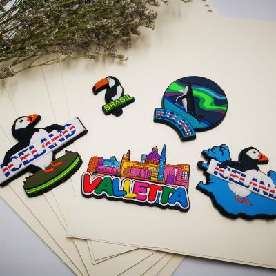 China High Quality Rubber PVC Series Shape Europe Anima Souvenir Fridge Magnet Promotional Customized 3D 2D PVC Fridge Magnets Soft Sticker for sale