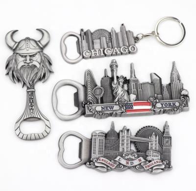 China Europe 2023 customization souvenir gifts High Quality Custom Nordic Viking Souvenir zinc alloy Opener Magnet key chain and fridge for sale