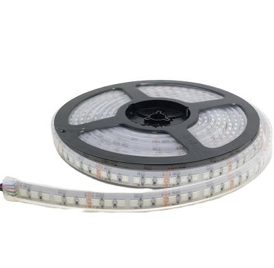 China smd 120led 5050 rgb high density flexible silicone IP68 multi color theme park underwater led strip pool lights for sale