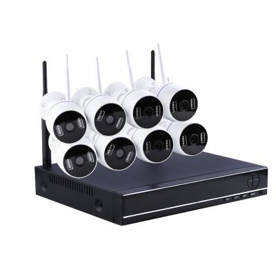 China Home 8 Channel Surveillance P2P Security CCTV Siren System 8 Wifi Channel Kit 2mp Hd Built-in Camera Radio Audio Kit for sale