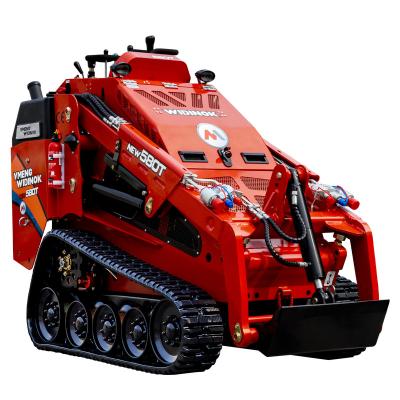 China Hotels 25hp Diesel Power 1100lbs Capacity Walk Behind Crawler Mini Skid Steer Loader For Sales In USA for sale