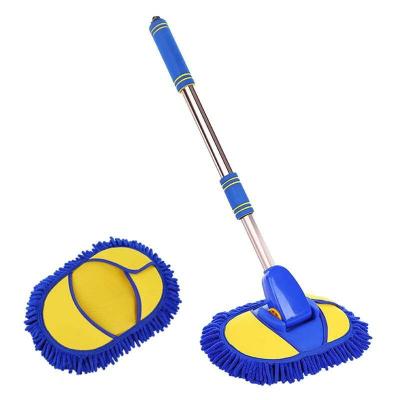 China Retractable Car Wash Chenille Telescopic Broom For All Car/Vehicle Models Wiping Cleaning Brush Tool Car Broom Soft Wax Brush for sale