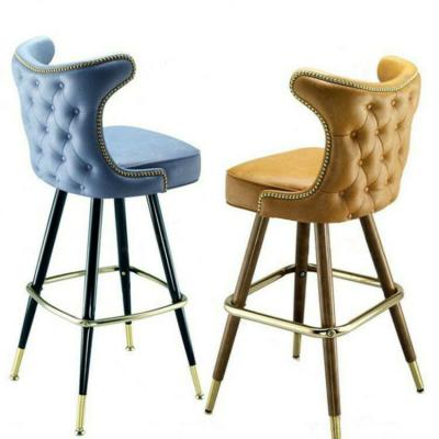 China Modern Modern Style Modern Bar Stool With Stainless Steel Leg Synthetic Leather Black Factory Professional Supplier for sale