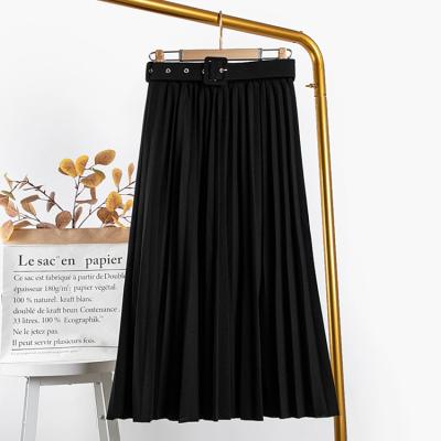 China Factory direct supply women's breathable fashion long high waist pleated skirts for sale