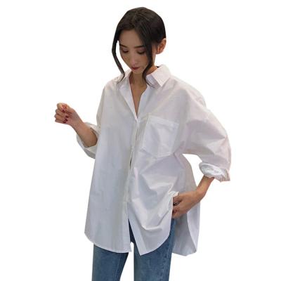 China Wholesale Breathable White Long Sleeve Oversized Women Shirts Plus Size Female Blouses Blusas Tops for sale