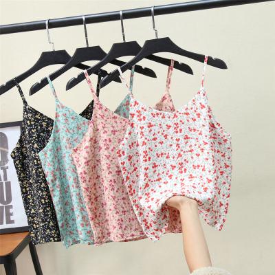 China Cheap Loose Casual Floral Print Summer Camis Vest Female Women Women Breathable Camisole Fashion Beach Beach Tops for sale