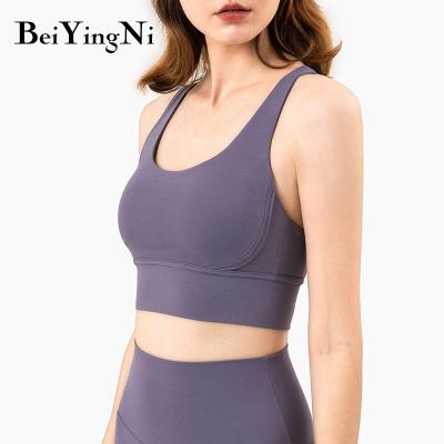 China Factory Wear Women Fitness Breathable Active Running Clothing Top Sports Yoga Bra Elastic Top for sale