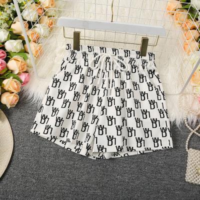 China Wholesale Dropshipping Cheap Women Breathable Printed High Waist 2021 Hot Pants Elastic Casual Summer White Loose Wide Leg Shorts Female for sale