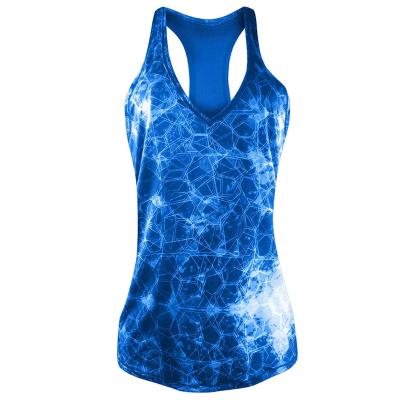 China QUICK DRY custom ladies tie up sublimated crop halter top fish tank top women ladies to tie pelagic dye T-shirts halter top for sale