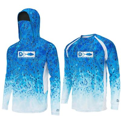 China Custom Antibacterial UV Protection Sublimation Fishing Tank Top Wear UPF 50 Quick Dry Cooling Long Sleeve Men Performance Fishing Hoodie for sale