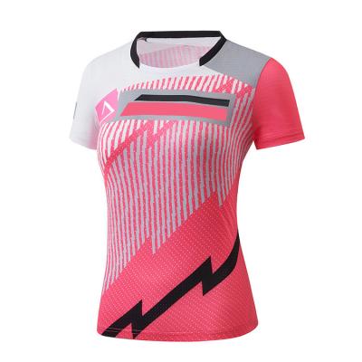 China Shirts & Tops Couples Tennis Suit Sweat Absorption Tennis Shirt Breathable Sublimation Printed Badminton Wear for sale