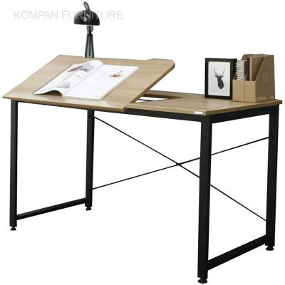 China Modern Design Stylish Home and Office Computer Desk with Wooden Top and Metal Legs Computer Desk for sale