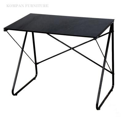 China Stylish modern home desk and with black top with metal legs computer desk for sale