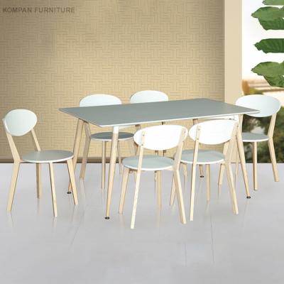 China Morden Dining Set Dining Room Furniture MDF Matel with 6 Chairs Dining Table and Chair Set for sale