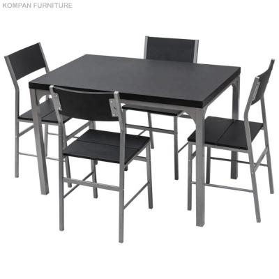 China Stylish modern dining room furniture with metal frame 4 seater dining table set for sale