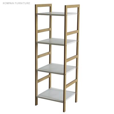 China Modern Style Modern Storage Shelf with 4 Tier White Display Rack for Home and Office for sale