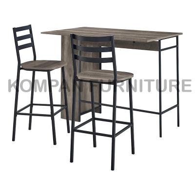 China Modern Simple Style Bar Furniture Storage Table With 2 Stools Bar Set for sale