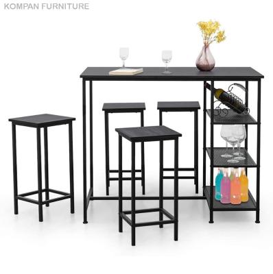 China Outdor Furniture Bar Storage Table and 4 Stool Wooden Bar Set for sale