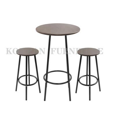 China Modern Modern Bar Room Furniture With Metal Wood Top Frame 3 Chairs Bar Set for sale