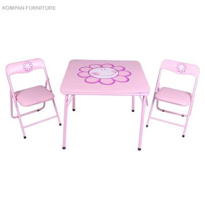 China Customized Foldable Wooden Study Room Furniture Metal Frame Study Table And Chair for sale