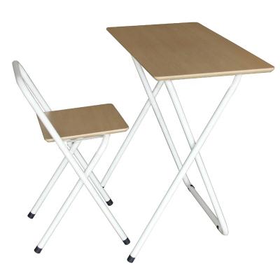 China Modern and Student Design Modern Furniture Tops Metal Legs Table and Wooden Chair 1+1 for sale