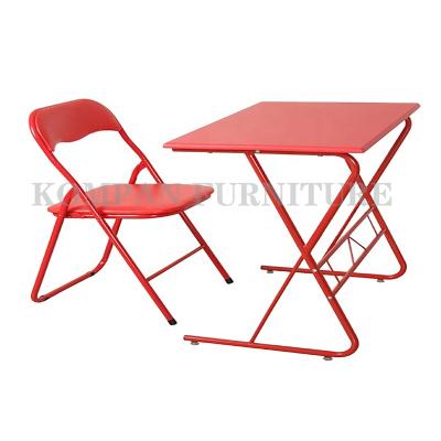 China Stylish Modern Furniture Student Home Office With Metal Wood Top Frame With Chair Student Desk for sale